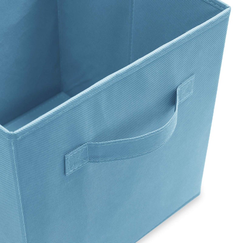 Casafield Set of 6 Collapsible Fabric Cube Storage Bins, Baby Blue - 11" Foldable Cloth Baskets for Shelves, Cubby Organizers & More - Image 3